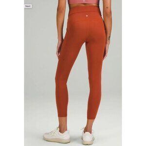 NWT Lululemon Power Thru High Rise Tight Leggings 25" Orange Size 16 $138 [jb]